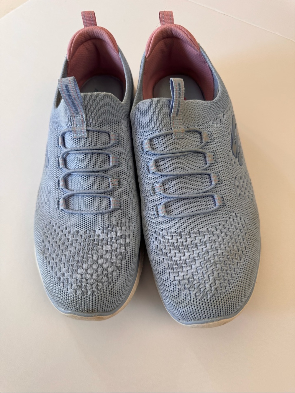 Skechers Memory Foam Slip On Sneakers Womens Size 9 Blue Walking Shoes